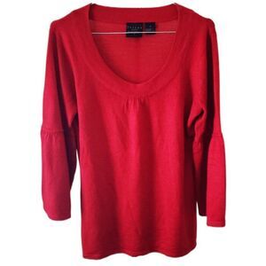 Tailor B. Moss Company Red Long Bell Sleeve Sweater